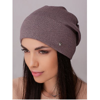 Жіноча шапка-ковпак з відворотом "Індіго"