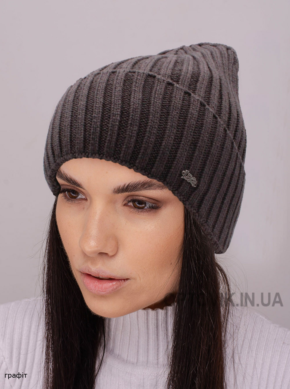 Жіноча шапка-ковпак з відворотом Алєгро