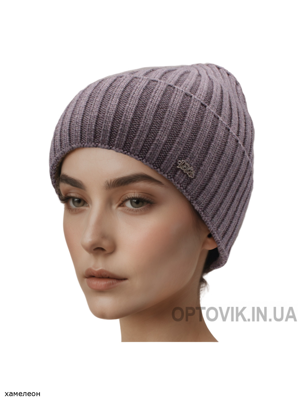 Жіноча шапка-ковпак з відворотом Алєгро