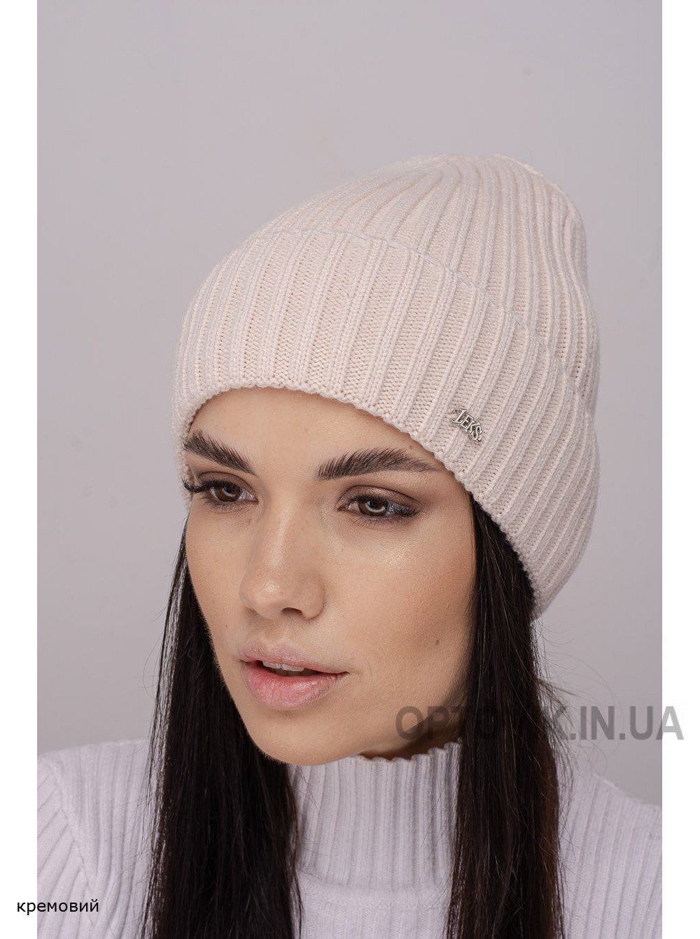 Жіноча шапка-ковпак з відворотом Алєгро