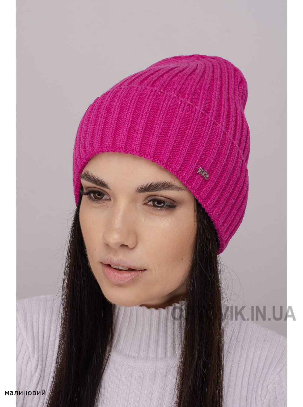 Жіноча шапка-ковпак з відворотом Алєгро