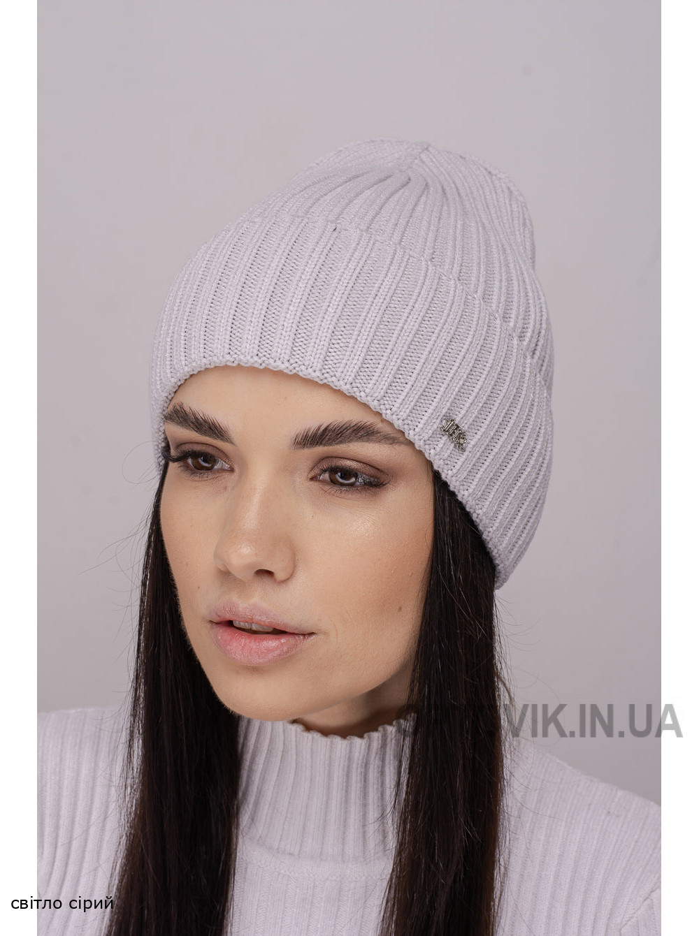 Жіноча шапка-ковпак з відворотом Алєгро