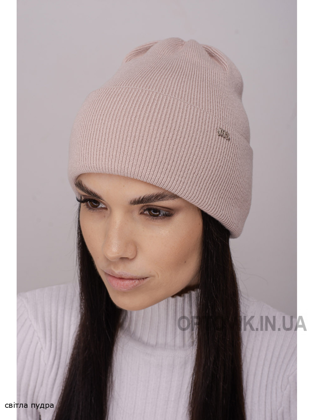 Жіноча шапка-ковпак з відворотом Далiя