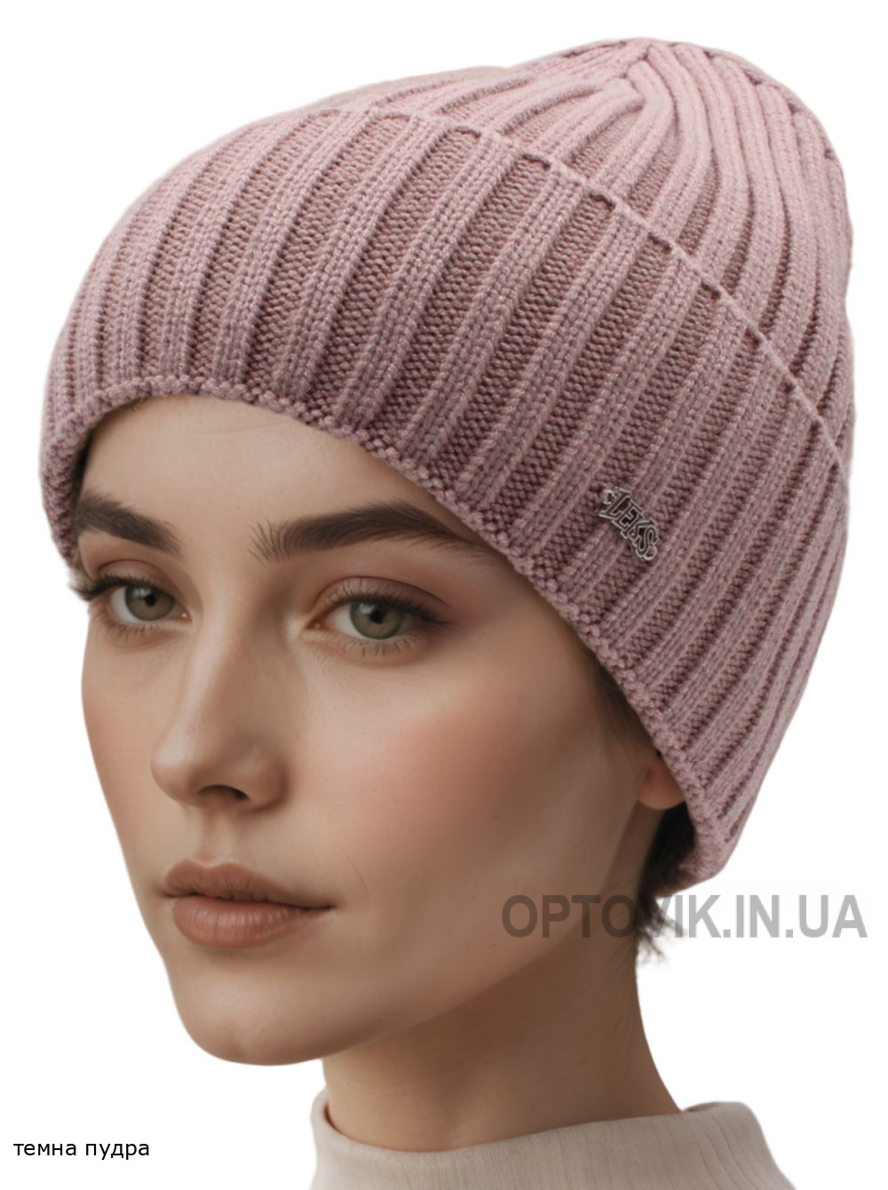 Жіноча шапка-ковпак з відворотом Манго