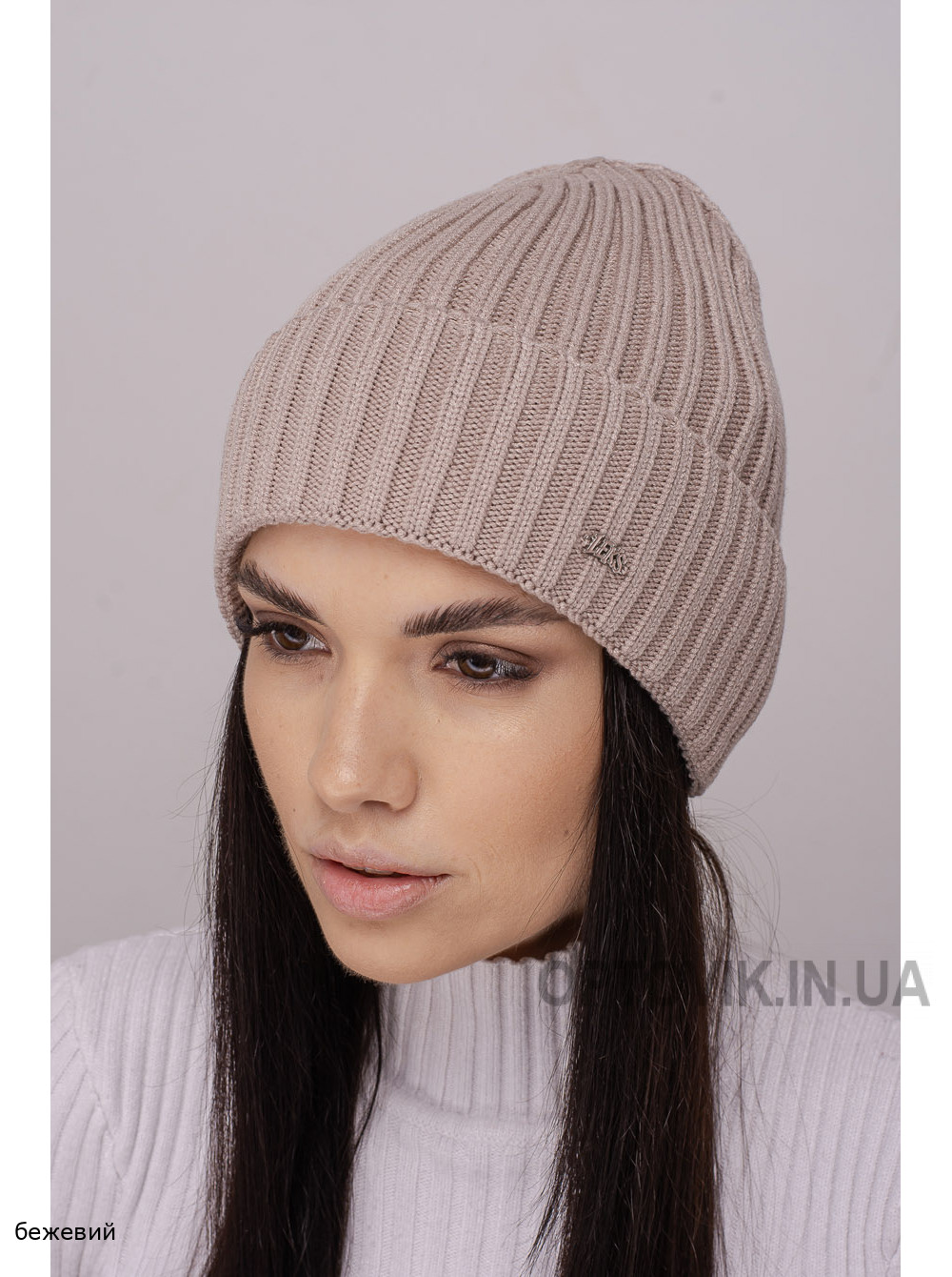 Жіноча шапка-ковпак з відворотом Манго