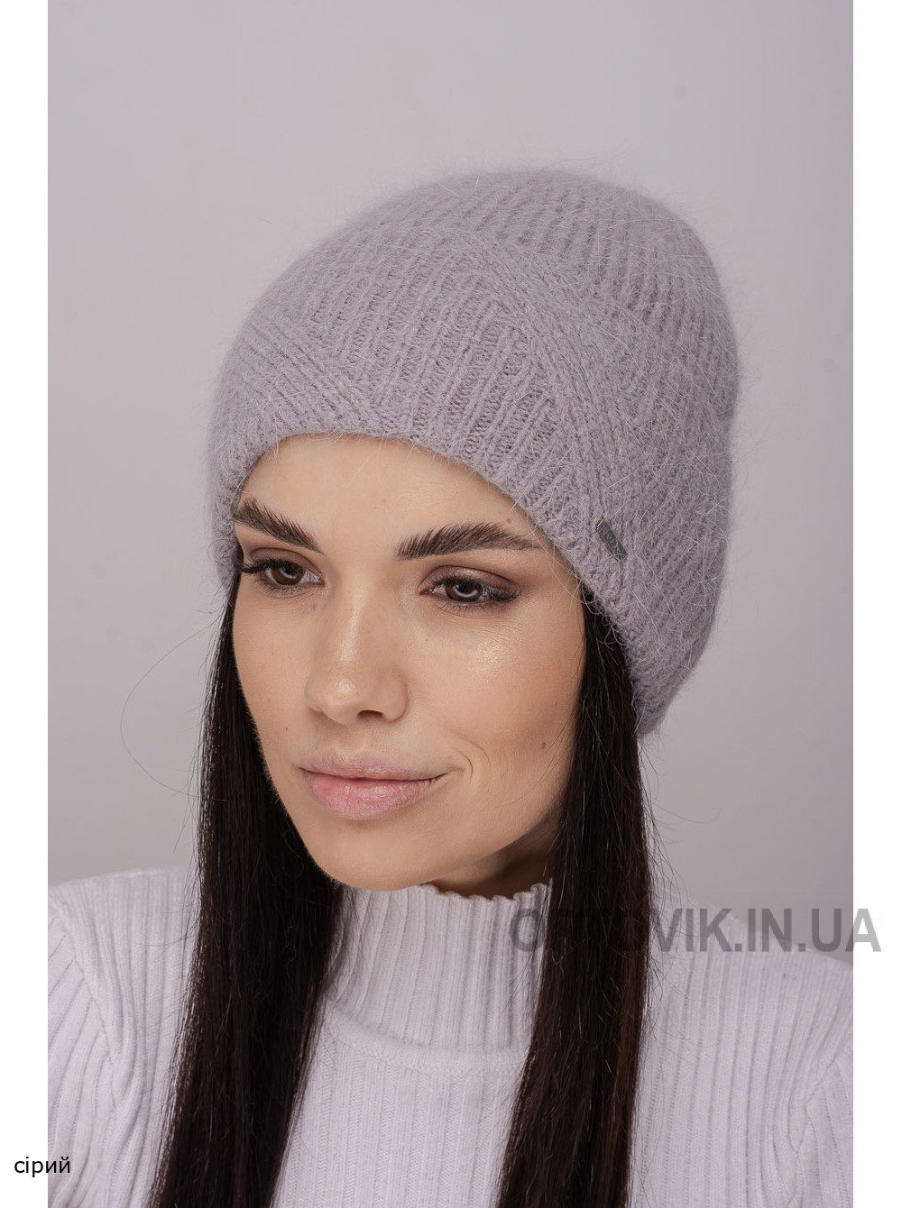 Жіноча шапка-ковпак з відворотом Матрiца