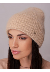 Жіноча шапка-ковпак з відворотом "Трюфель"