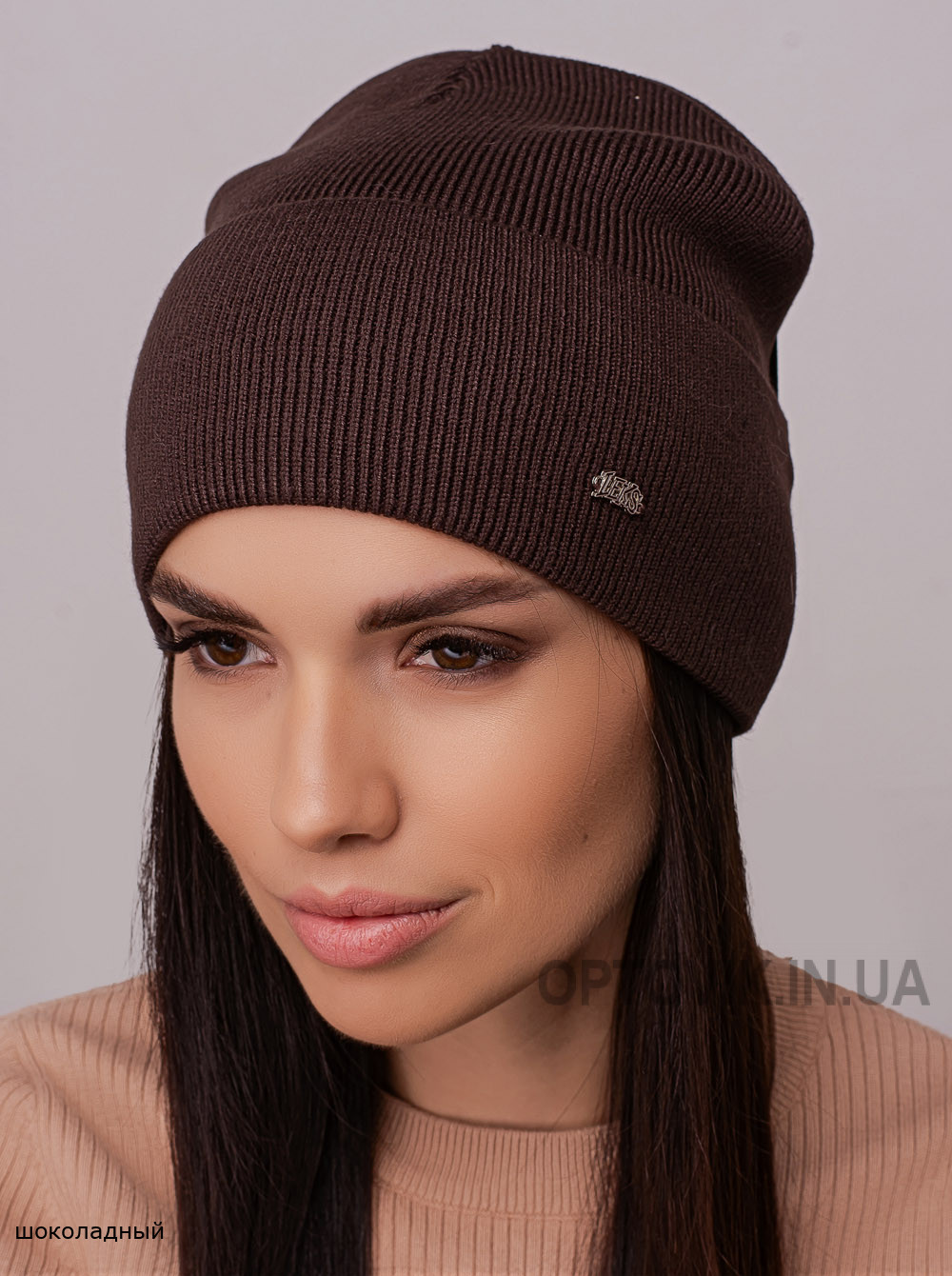 Женская шапка-колпак с отворотом Барбарис