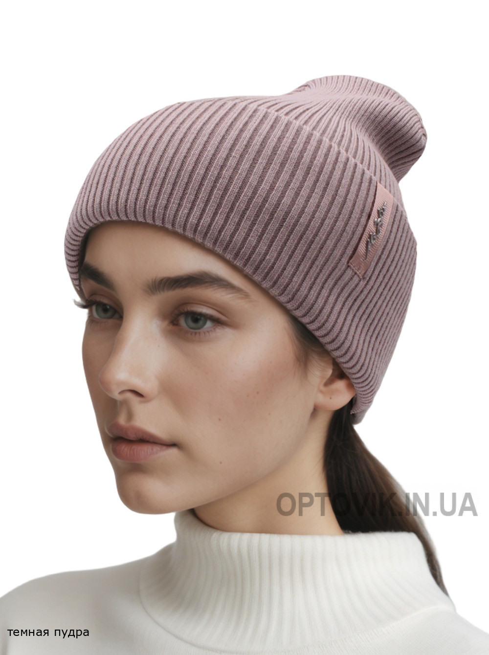 Женская шапка-колпак с отворотом Блюз