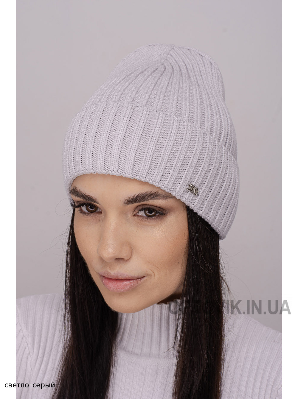 Женская шапка-колпак с отворотом Манго