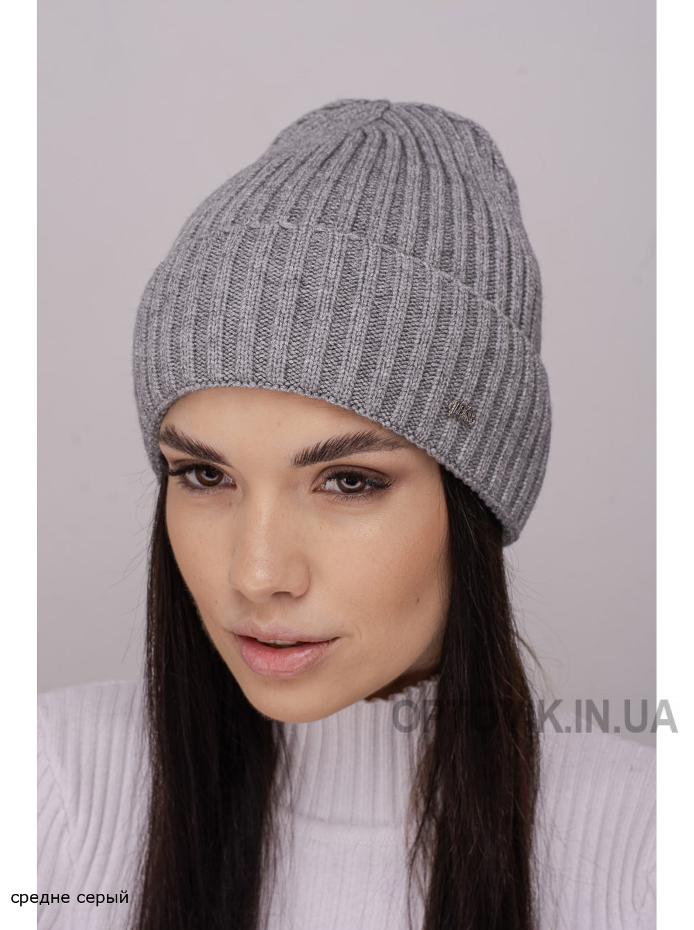 Женская шапка-колпак с отворотом Манго