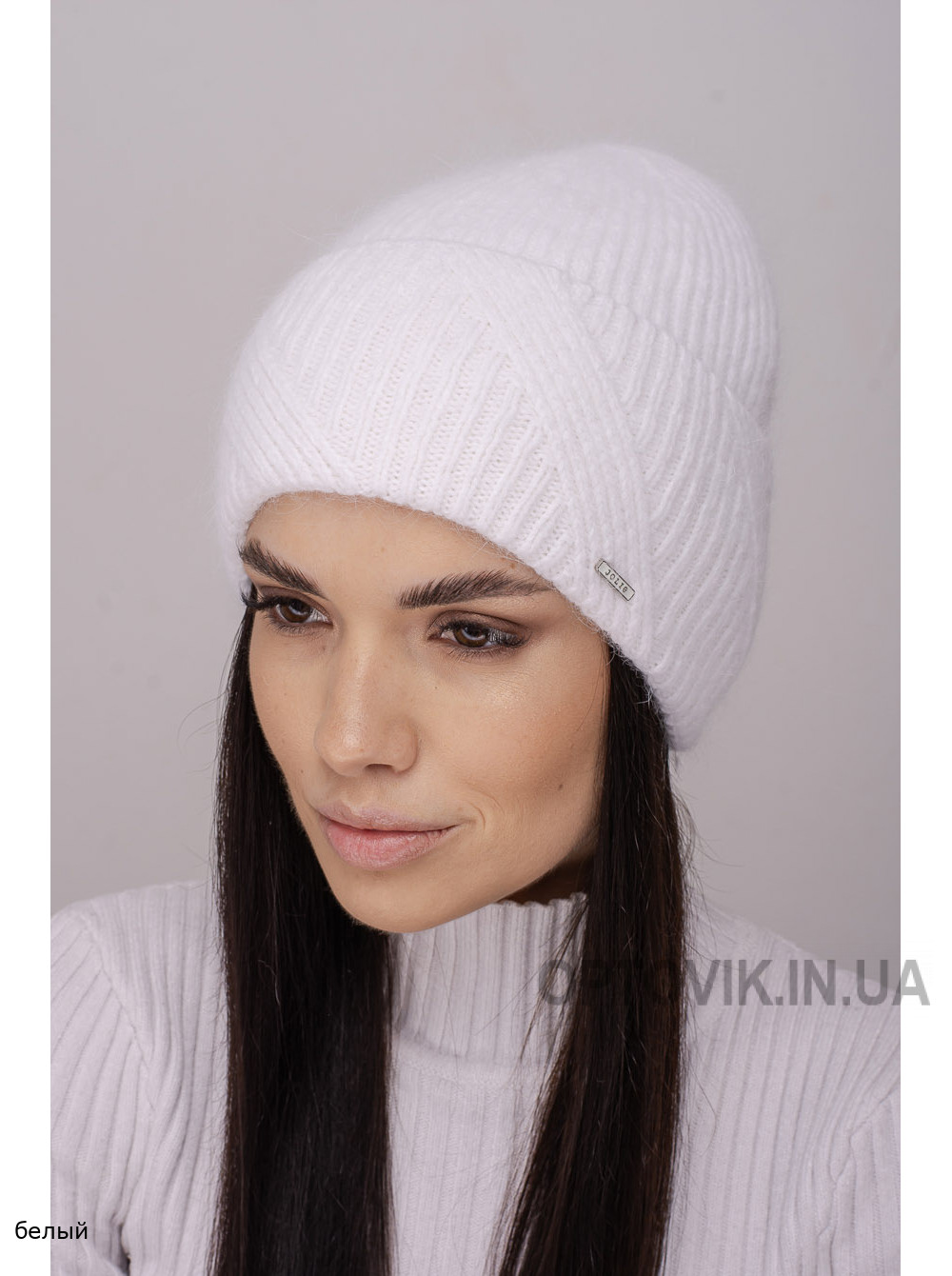 Женская шапка-колпак с отворотом Матрица