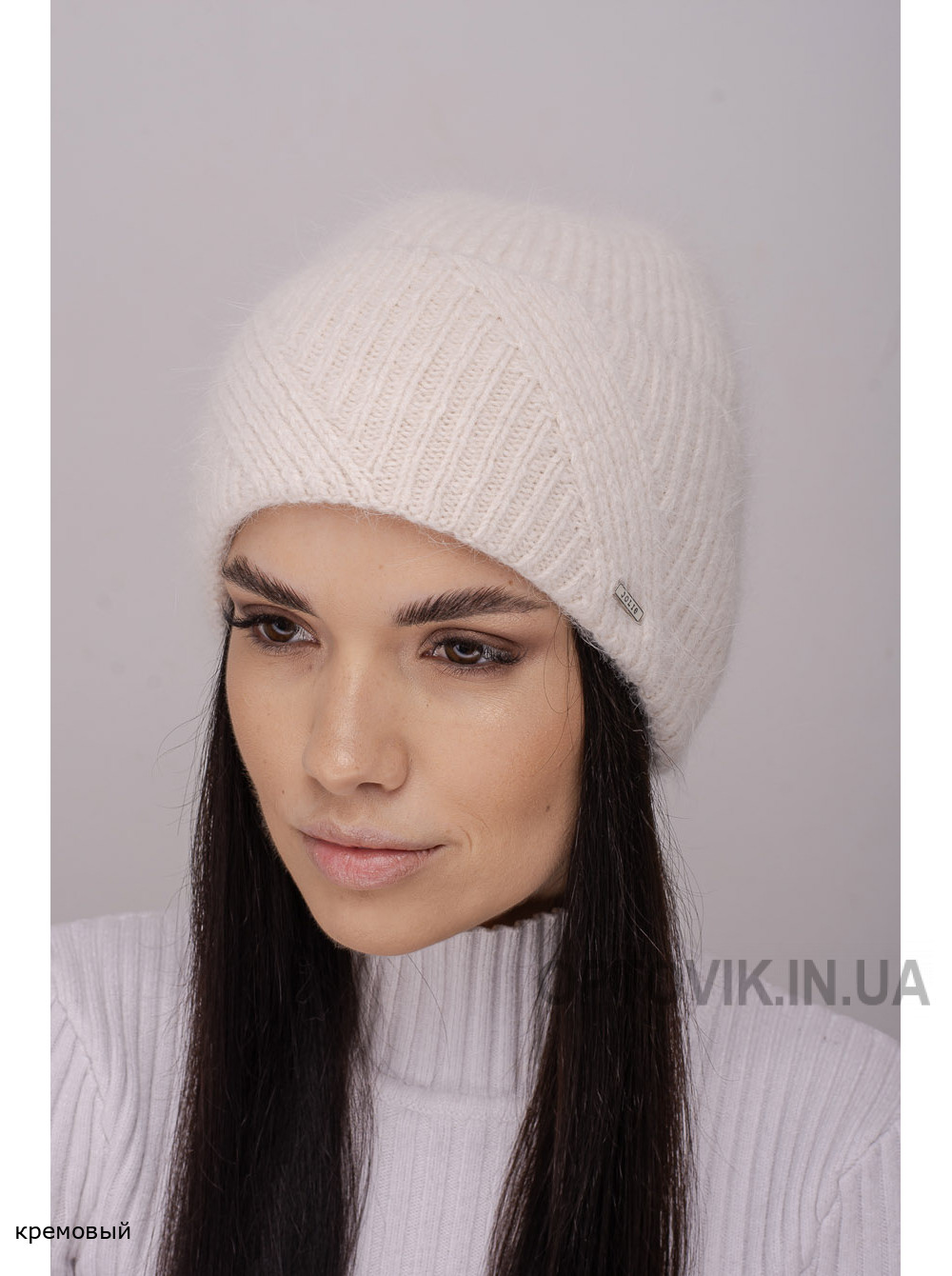 Женская шапка-колпак с отворотом Матрица