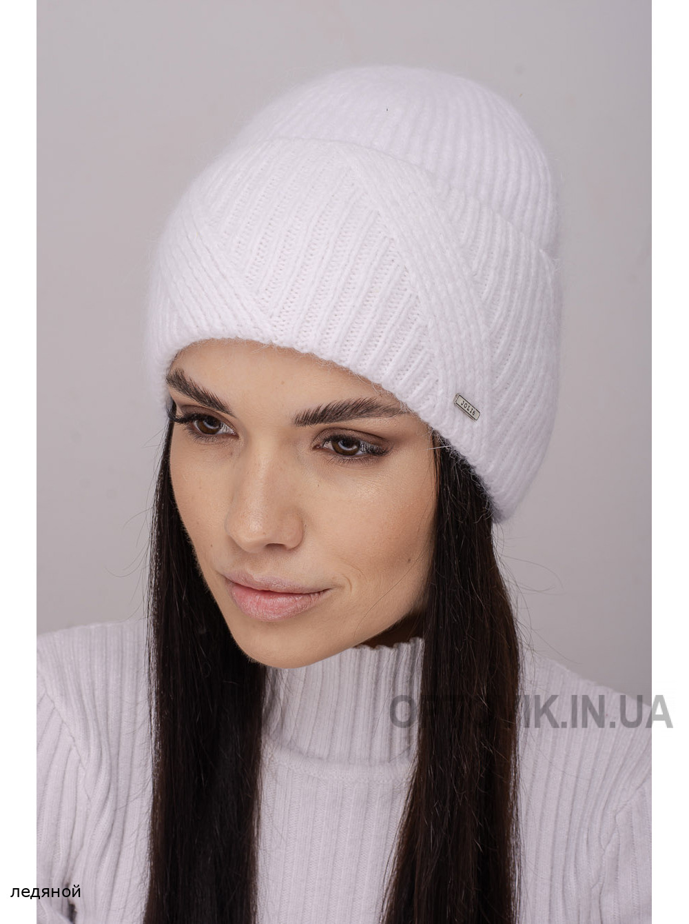 Женская шапка-колпак с отворотом Матрица