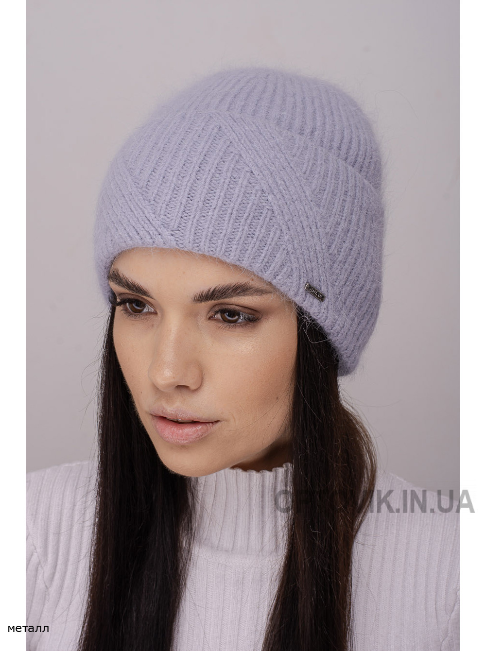 Женская шапка-колпак с отворотом Матрица