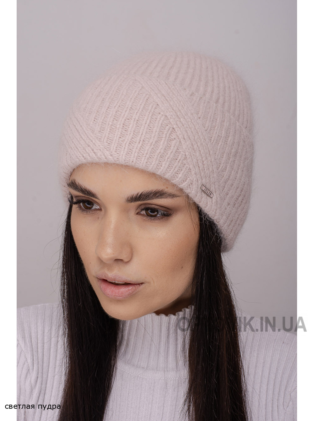 Женская шапка-колпак с отворотом Матрица