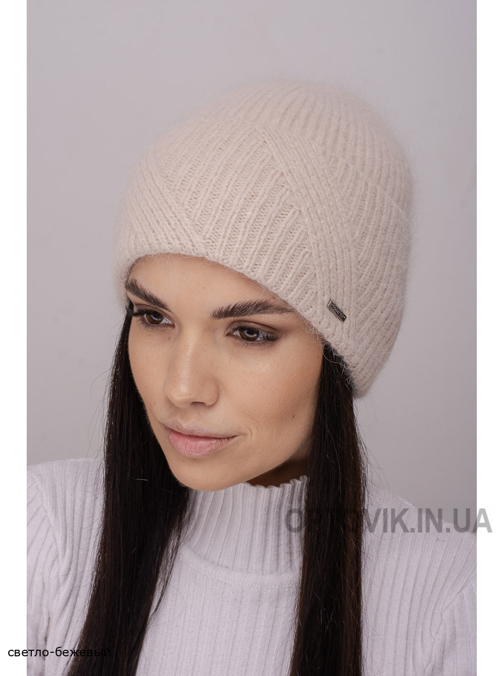 Женская шапка-колпак с отворотом Матрица