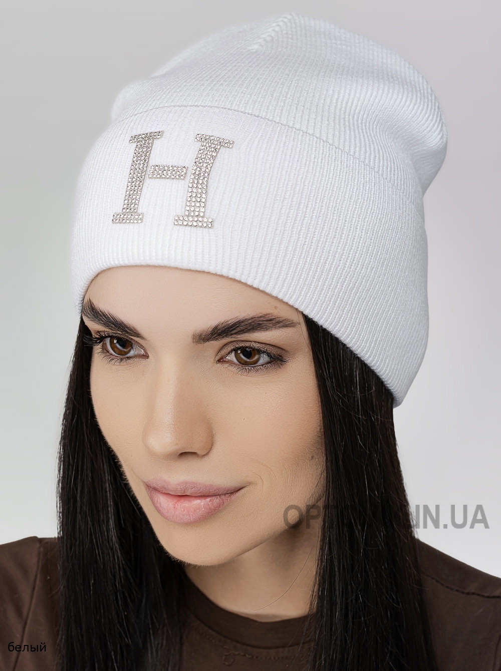 Женская шапка со стразами Нора