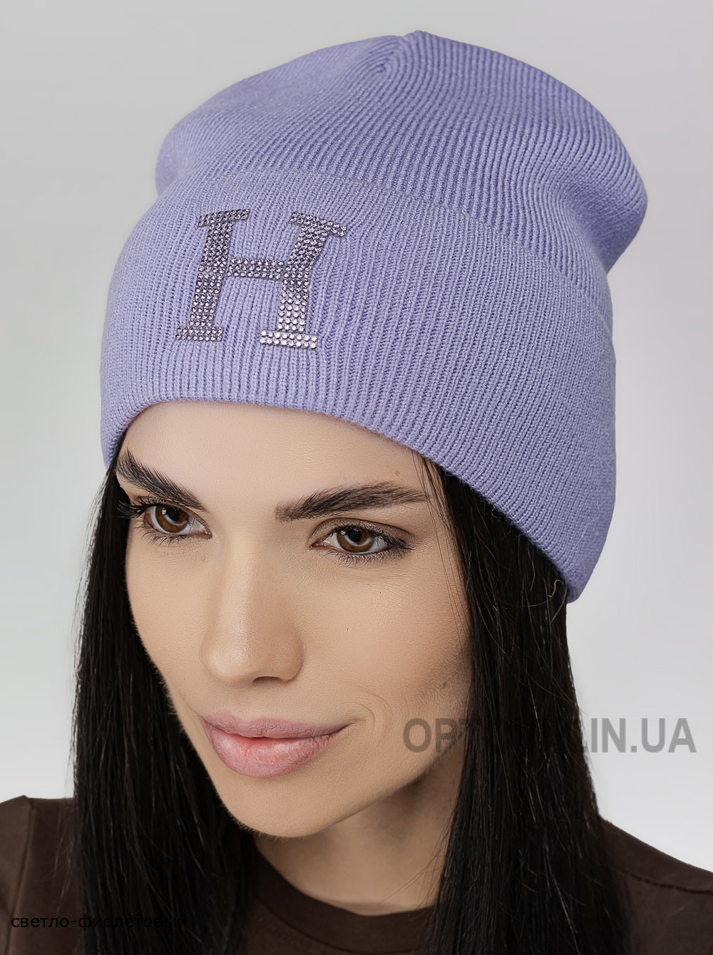 Женская шапка со стразами Нора